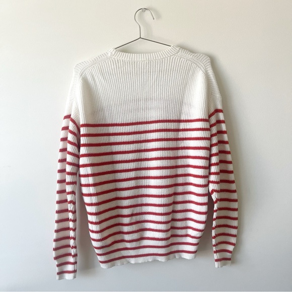 CT Plage Cotton Cashmere Blend Pullover Cardigan Striped Knit Sweater - Picture 6 of 9
